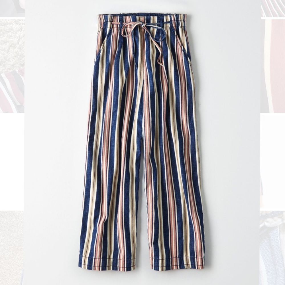 American Eagle striped culottes pants